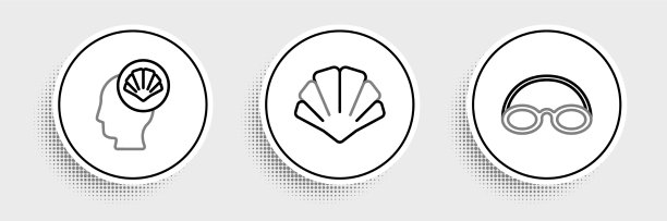 套线玻璃杯和帽扇贝和海贝壳图片下载