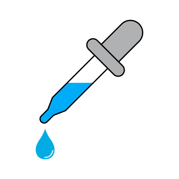 滴管液图标，医药保健工具网符号，测试液设计矢量插图图片下载