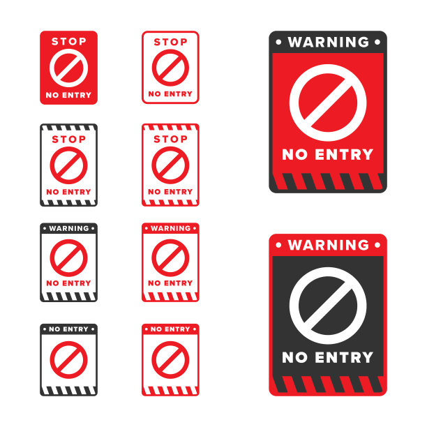 无入口图标标志矢量设计红色图片下载