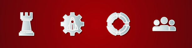 设置象棋，创业项目概念，商业救生圈和用户组图标。向量图片下载