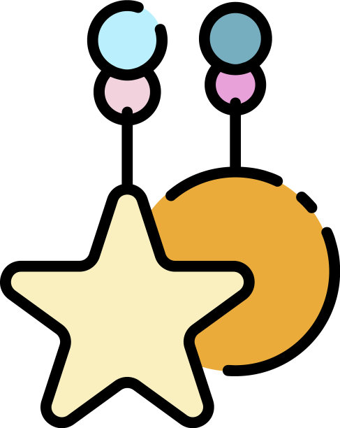 星形婴儿床玩具图标颜色轮廓图片下载