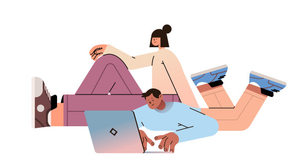 会议期间讨论男女混血夫妇使用笔记本电脑社交媒体交流数字成瘾图片下载