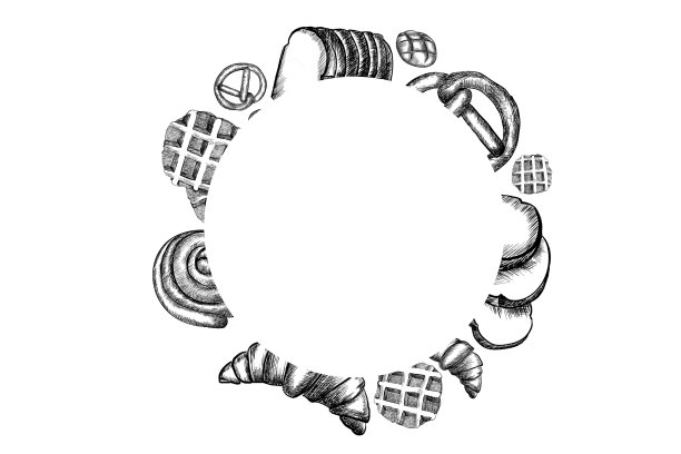 框架线条艺术面包图片下载