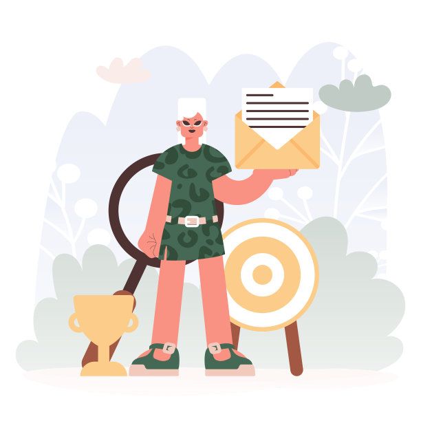 一个热情的女人拿着一个信封，里面有一封信，由一个打开的玻璃杯和目标支撑。图片下载