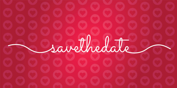 保存日期-婚礼字体设计。心形矢量插图。股票插图图片下载