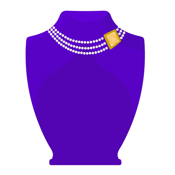 时尚项链-珍珠和黄金。暴露在紫罗兰色的人体模型上图片下载