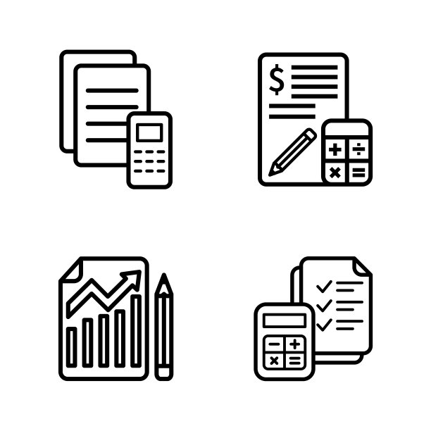 会计图标集设计向量图片下载