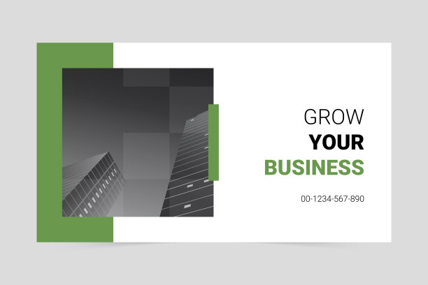 绿色简单成长您的企业社交媒体封面模板图片下载