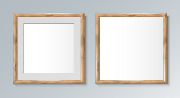 切合实际的方形木框，用于绘画或照片。图片下载
