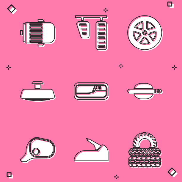 设置电动发动机汽车的汽油和刹车踏板图片下载