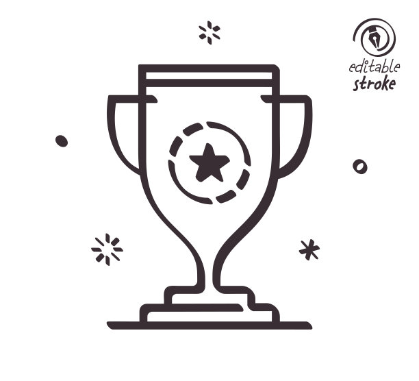 俏皮线条插图冠军奖图片下载