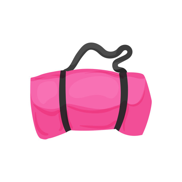 徒步营地垫卡通矢量插图图片下载