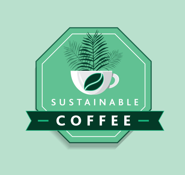 可持续的热带雨林烘焙咖啡标签设计图片下载