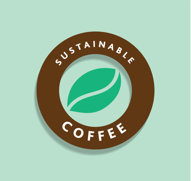 可持续的热带雨林烘焙咖啡标签设计图片下载