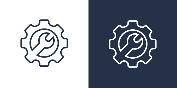 修复设置图标。与齿轮扳手。图片下载