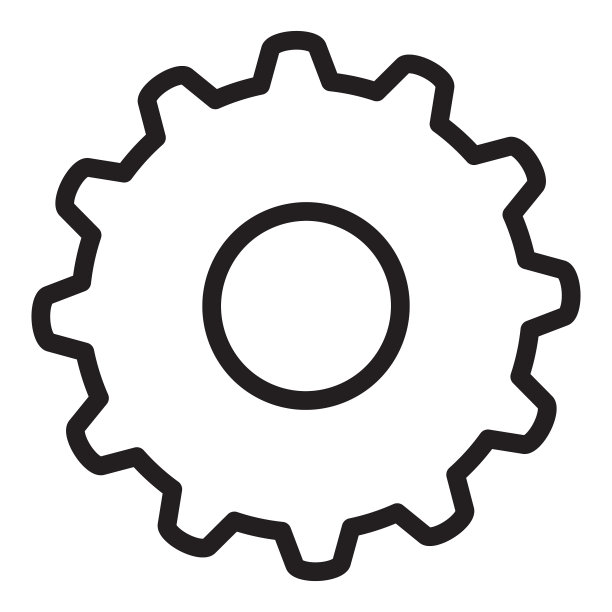 用户界面菜单设置齿轮图标概念细线样式-可编辑笔画图片下载