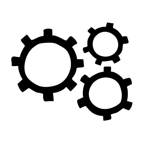 涂鸦齿轮手绘细黑线。图片下载