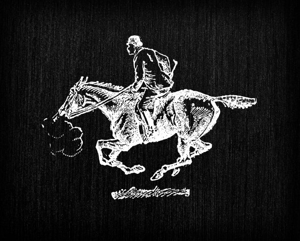 古色古香的法国版画插图:骑马图片下载