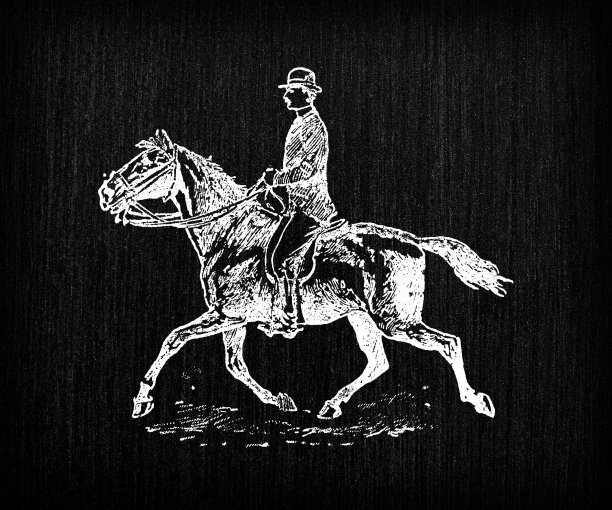 古色古香的法国版画插图:骑马图片下载