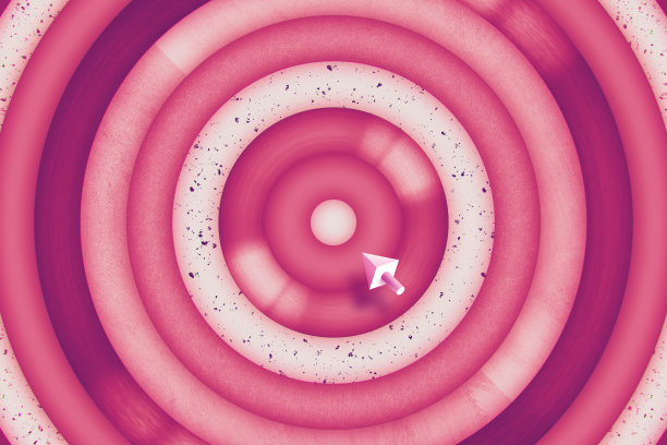 背景与圆形三维波浪周围鼠标点击。图片下载