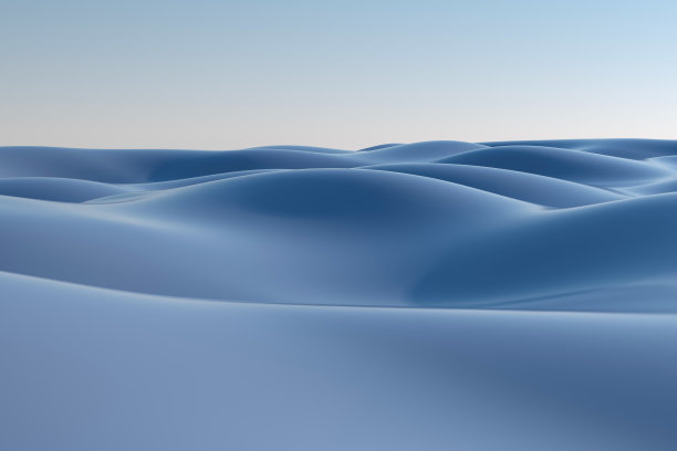 3D渲染的蓝色波浪图片下载