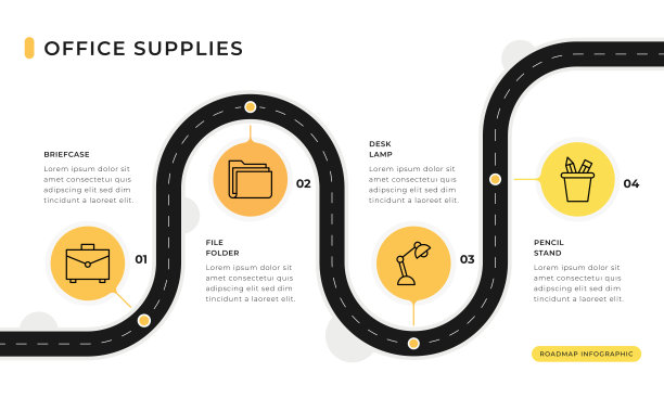 办公用品信息图表模板图片下载