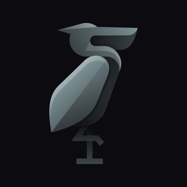 矢量插图鹈鹕渐变彩色风格图片下载