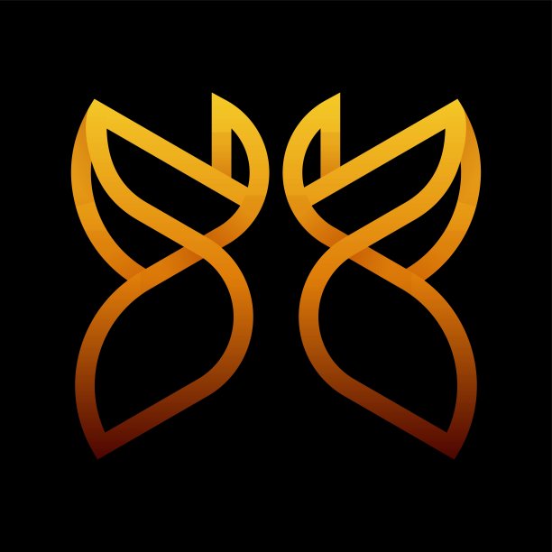 矢量插图蝴蝶梯度线艺术风格图片下载