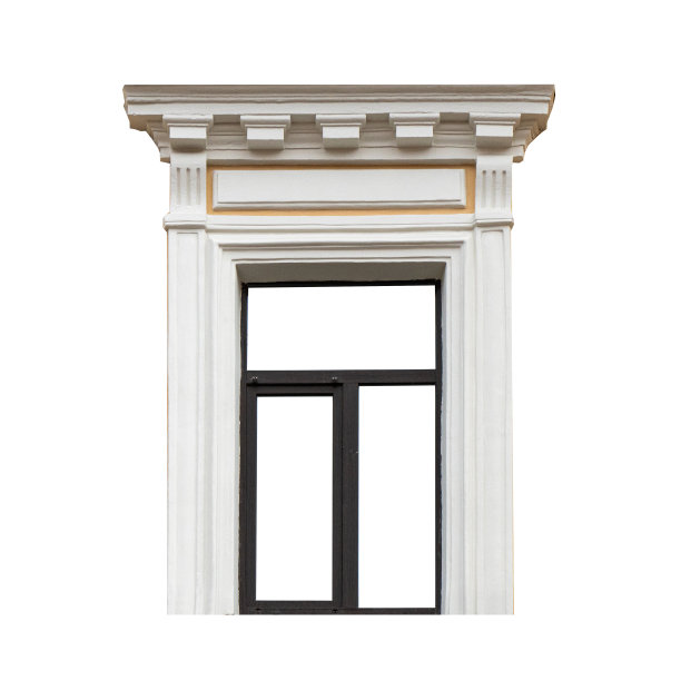 彩色玻璃窗，外观经典设计。孤立。图片下载