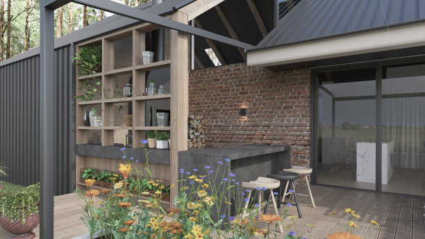 计算机生成的房子图像。建筑可视化。3D渲染。外观设计图片下载