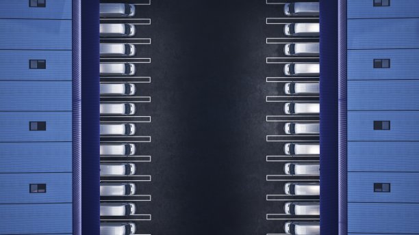 配送仓库货车停车场图片下载