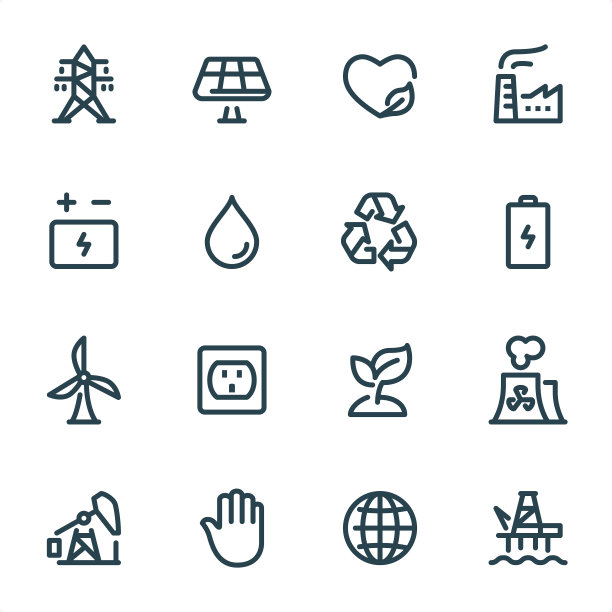 力量和能量-像素完美的单色线图标图片下载