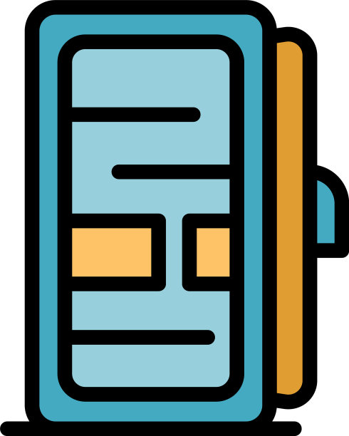 冰箱与打开门图标颜色轮廓图片下载