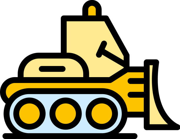 推土机装载机图标颜色轮廓图片下载