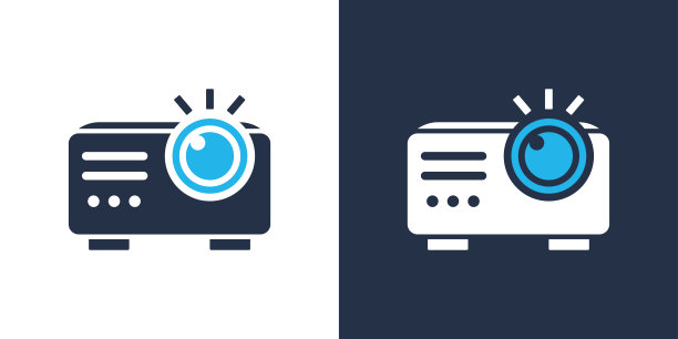 投影仪图标。固体图标矢量插图。用于网站设计，logo, app，模板，ui等。图片下载