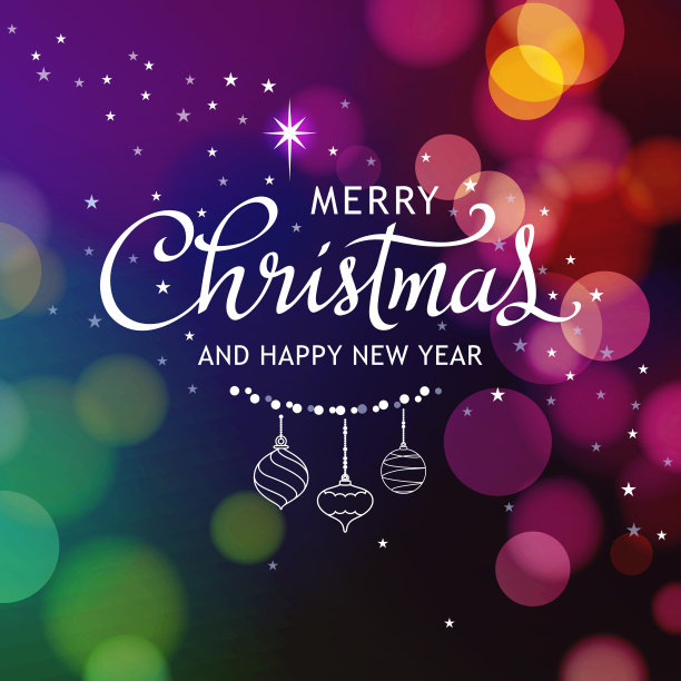 圣诞字母与灯光背景图片下载