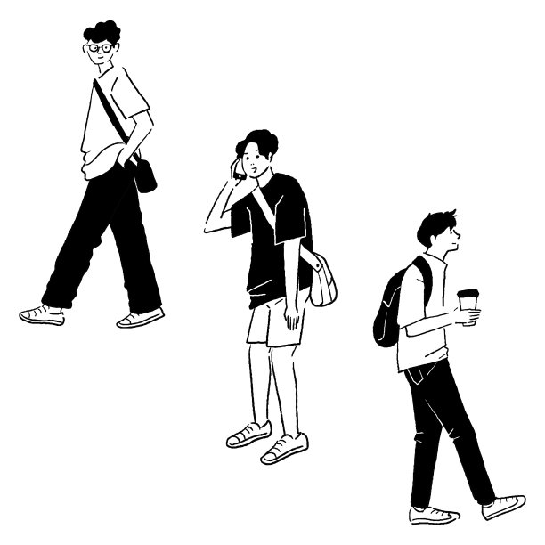 线条绘制矢量插图的一个时髦的男人图片下载