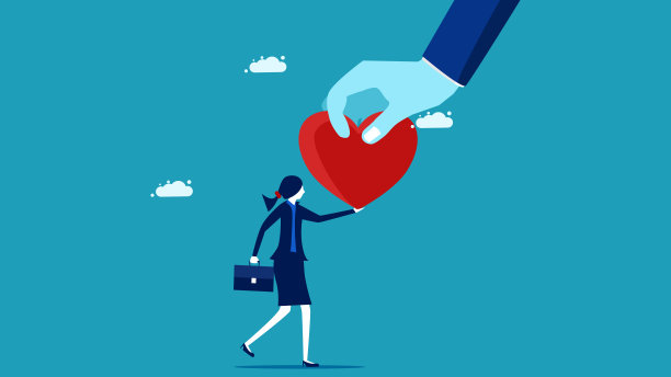 鼓励或离开你的心。商人的心。业务概念向量图片下载