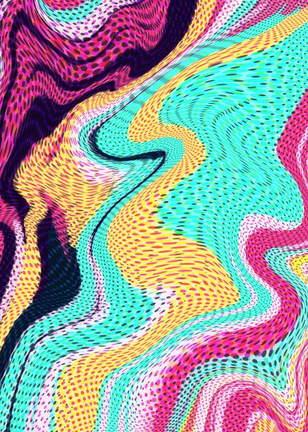 复古点液体彩色插图图片下载