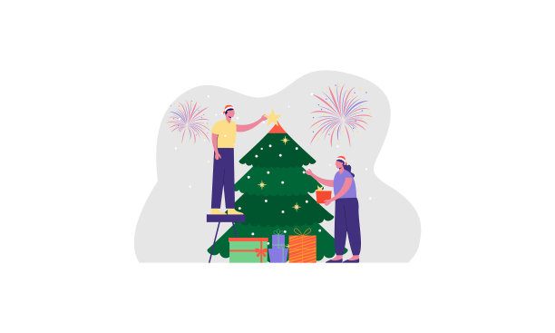 人们庆祝圣诞节图片下载