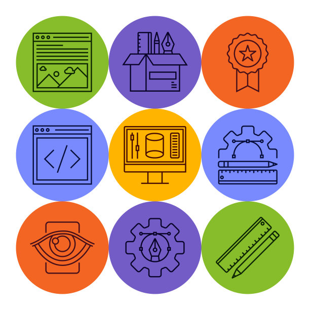 设计和创意线图标集图片下载