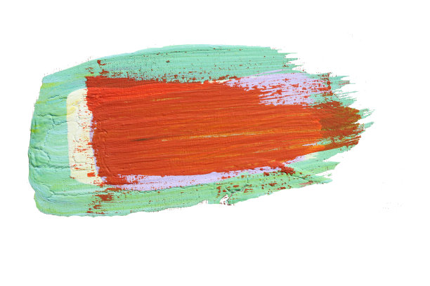 彩色油漆笔触孤立在一个白色的背景。图片下载