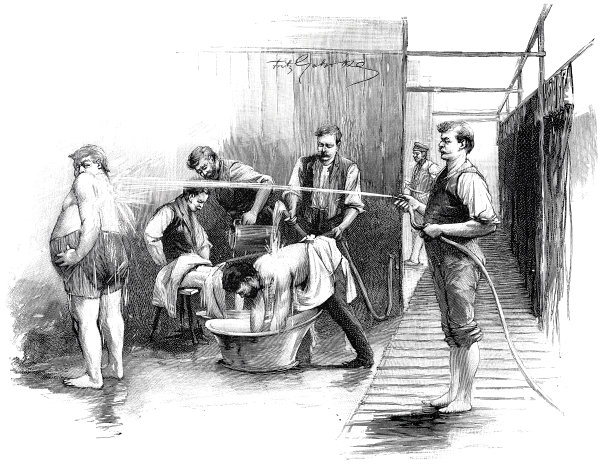 水疗:水治疗，膝盖治疗，用软管和冷水冲洗图片下载