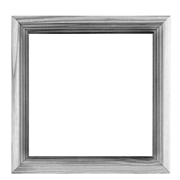 用于绘画和摄影的矩形木框，孤立在白色背景上图片下载