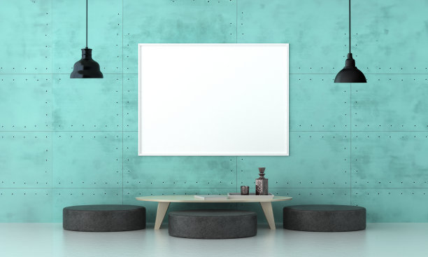 框架3D室内插画，墙面设计现代，空白空间创意，3D背景空白画布图片下载