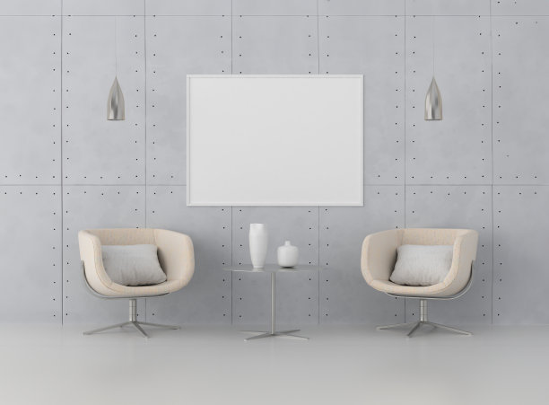 框架3D室内插画，墙面设计现代，空白空间创意，3D背景空白画布图片下载