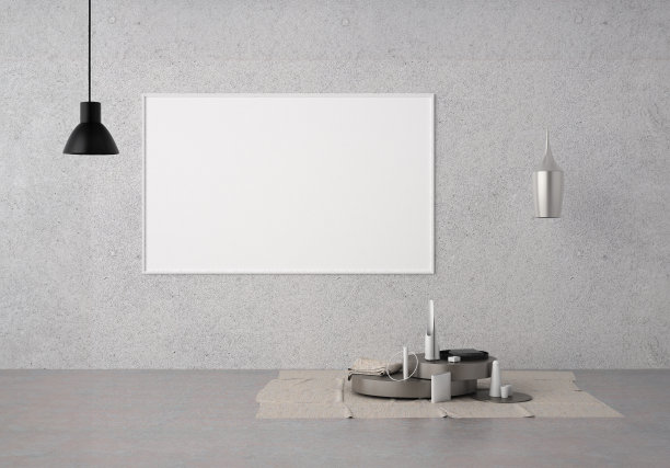 框架3D室内插画，墙面设计现代，空白空间创意，3D背景空白画布图片下载