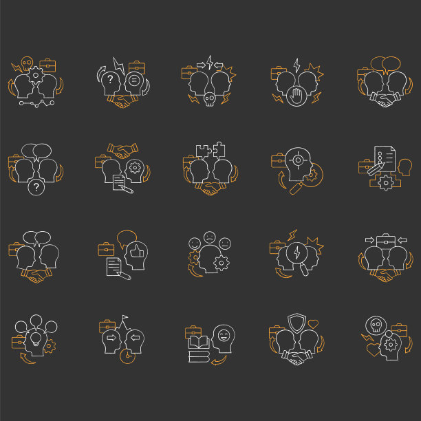 冲突管理粉笔图标设置图片下载