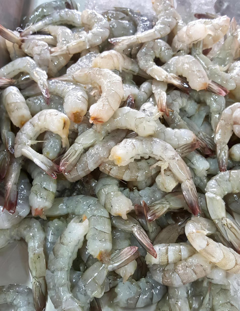 一张桌子上放着一堆虾的照片，一张桌子上放着一堆虾的特写。图片下载