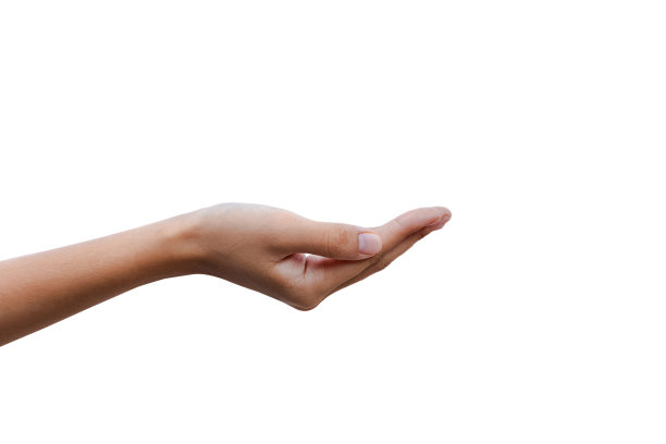 美女女手孤立在白色背景上。图片下载